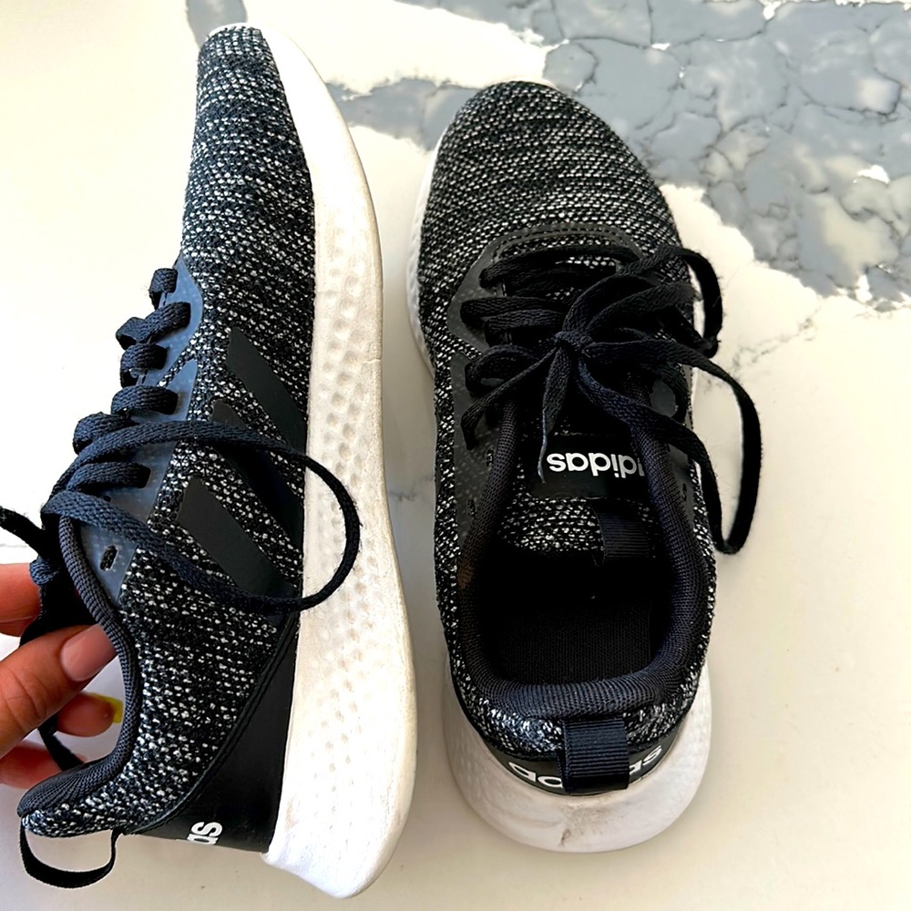 Black and White Kids Adidas Sneakers like New